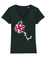 Tea in UK Tricou mânecă scurtă guler V Damă Evoker