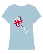 Tea in UK Tricou mânecă scurtă guler larg fitted Damă Expresser