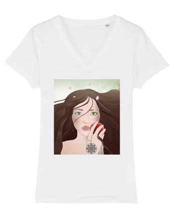 Girl with apple White