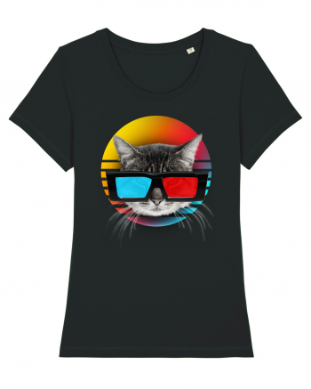 3D cat Black