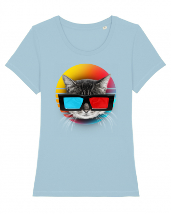 3D cat Sky Blue