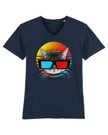 3D cat Tricou mânecă scurtă guler V Bărbat Presenter