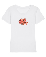 Floral RO Tricou mânecă scurtă guler larg fitted Damă Expresser