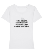 Don't give up! Tricou mânecă scurtă guler larg fitted Damă Expresser