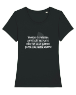 Don't give up! Tricou mânecă scurtă guler larg fitted Damă Expresser