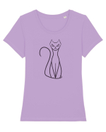 Hissing Cat Tricou mânecă scurtă guler larg fitted Damă Expresser