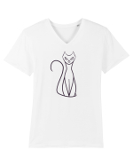 Hissing Cat Tricou mânecă scurtă guler V Bărbat Presenter