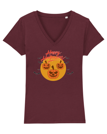 Happy Halloween Night Burgundy
