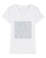 Roots Blue Tricou mânecă scurtă guler V Damă Evoker