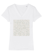 Roots Green Tricou mânecă scurtă guler V Damă Evoker