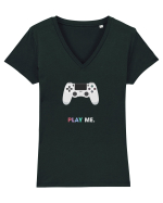 Play me. Tricou mânecă scurtă guler V Damă Evoker