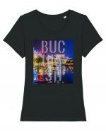 Bucurestiul noaptea Tricou mânecă scurtă guler larg fitted Damă Expresser