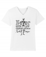 Never Give Up Tricou mânecă scurtă guler V Bărbat Presenter