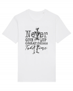 Never Give Up Tricou mânecă scurtă Unisex Rocker