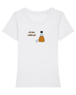 Drink it! Tricou mânecă scurtă guler larg fitted Damă Expresser