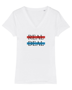 REAL DEAL Tricou mânecă scurtă guler V Damă Evoker