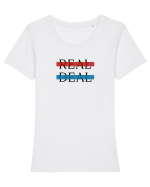 REAL DEAL Tricou mânecă scurtă guler larg fitted Damă Expresser