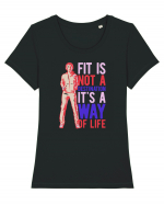 Fit is not a destination Tricou mânecă scurtă guler larg fitted Damă Expresser