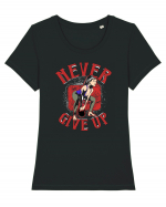 Never Give Up Tricou mânecă scurtă guler larg fitted Damă Expresser