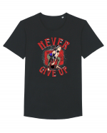 Never Give Up Tricou mânecă scurtă guler larg Bărbat Skater