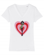 Powerpuff  Buttercup Aesthetic Girl Tricou mânecă scurtă guler V Damă Evoker