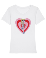 Powerpuff  Bubbles Aesthetic Girl Tricou mânecă scurtă guler larg fitted Damă Expresser