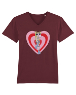 Powerpuff  Bubbles Aesthetic Girl Tricou mânecă scurtă guler V Bărbat Presenter