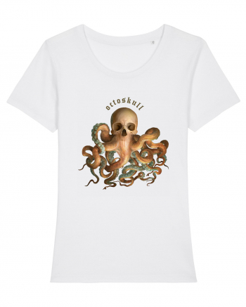 OctoSkull - octopus + skull - caracatita craniu White