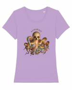 OctoSkull - octopus + skull - caracatita craniu Tricou mânecă scurtă guler larg fitted Damă Expresser