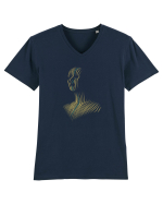 One line - blue Tricou mânecă scurtă guler V Bărbat Presenter