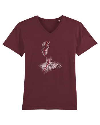 One line - red Burgundy