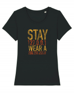 Stay home, wear a mask Tricou mânecă scurtă guler larg fitted Damă Expresser