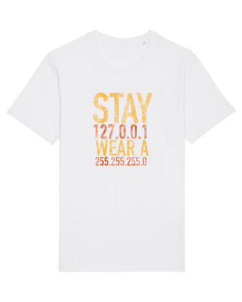 Stay home, wear a mask White