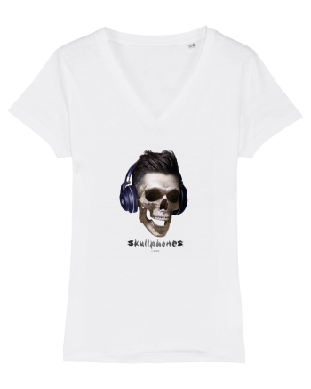 Craniu cu casti - skullphones 13 White
