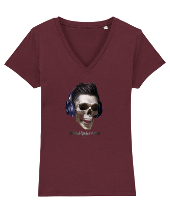 Craniu cu casti - skullphones 13 Burgundy