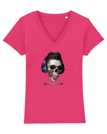 Craniu cu casti - skullphones 13 Raspberry