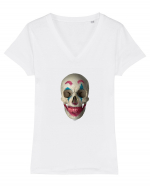 craniu skulljoker 01 Tricou mânecă scurtă guler V Damă Evoker