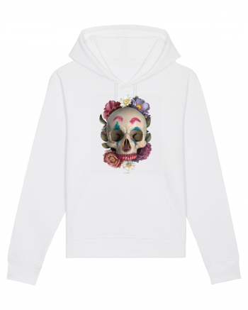 craniu skulljoker cu flori 03 White