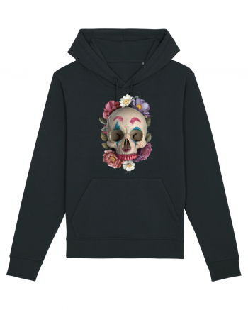 craniu skulljoker cu flori 03 Black