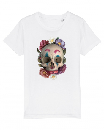 craniu skulljoker cu flori 03 White