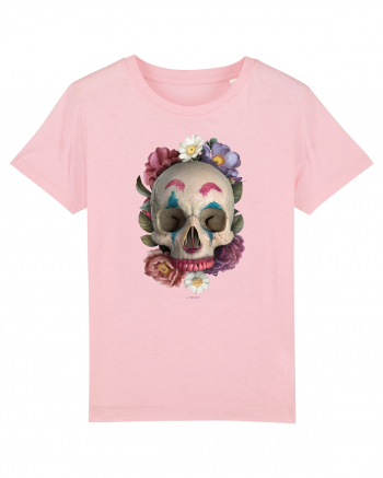 craniu skulljoker cu flori 03 Cotton Pink