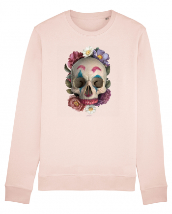 craniu skulljoker cu flori 03 Candy Pink