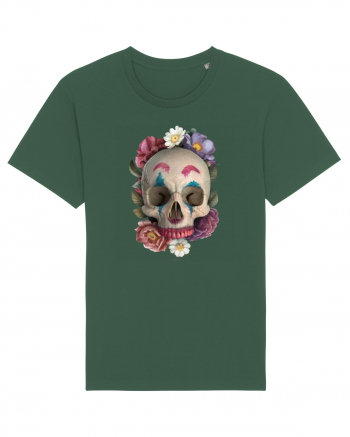 craniu skulljoker cu flori 03 Bottle Green