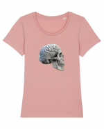 Craniu cu creier - skullbrain 01b Tricou mânecă scurtă guler larg fitted Damă Expresser