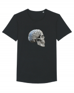 Craniu cu creier - skullbrain 01b Tricou mânecă scurtă guler larg Bărbat Skater