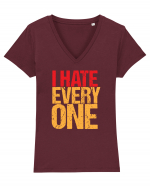 I hate everyone Tricou mânecă scurtă guler V Damă Evoker