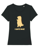 I hate Noe! Tricou mânecă scurtă guler larg fitted Damă Expresser