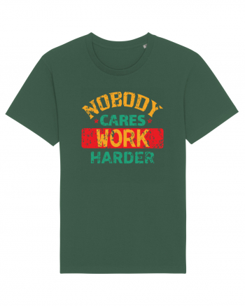 Retro Nobody Cares Work Harder Bottle Green