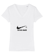 nike logo Tricou mânecă scurtă guler V Damă Evoker