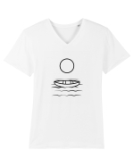 Circle Sun - black boat Tricou mânecă scurtă guler V Bărbat Presenter
